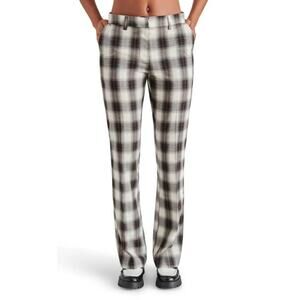 Steve Madden Waverly Plaid Kick Flare Mid Rise Trouser Pants Womens Size M